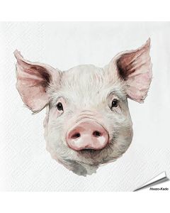 Stijlvolle servetten met een varken (boederijdier) van Esschert Design ✔️ FSC-papier, 3-laags, biologisch afbreekbaar ✔️ Perfect voor elke tafelsetting ➤ Bestel bij Vogelhuisje.com