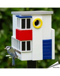 Multiholk De Stijl - voederhuis en nestkast in mooie kleuren, hier als voederhuis - Vogelhuisje.com