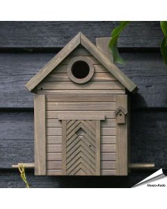 Multiholk Green Umber voederhuis en nestkast in bruine kleur, hier als nestkastje - Vogelhuisje.com