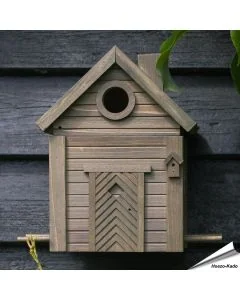 Multiholk Green Umber voederhuis en nestkast in bruine kleur, hier als nestkastje - Vogelhuisje.com