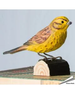 Geelgors (Emberiza citrinella) - Houten vogel voor decoratie