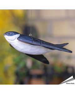 DecoBird - Huiszwaluw | Houtgesneden vogel | lindenhout