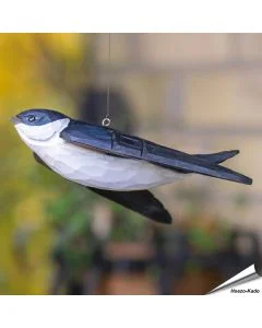 DecoBird - Huiszwaluw | Houtgesneden vogel | lindenhout