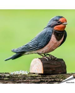 DecoBird - Boerenzwaluw | Houtgesneden vogel | lindenhout
