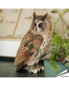 DecoBird - Ransuil | Houtgesneden vogel | lindenhout - Vogelhuisje.com