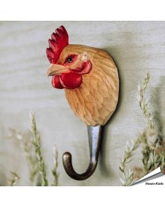 Kledinghaak - Hen / Kip ✔️ Gemaakt van hoogwaardig hout en met de hand beschilderd ✔️ Handgemaakt en milieuvriendelijk ✔️ Maximaal draagvermogen: 10 kg ➤ Bestel nu bij Vogelhuisje.com