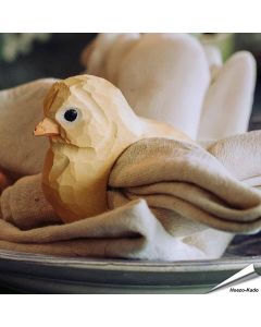 Houtgesneden servetring - Vogelkuiken ✔️ Breng de natuur naar je tafel ✔️ Gemaakt van duurzaam hout ✔️ Beschilderd met milieuvriendelijke verf ✔️ Bestel nu op Vogelhuisje.com