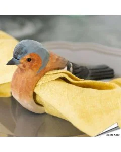 Houtgesneden servetring - Vink ✔️ Breng de natuur naar je tafel ✔️ Gemaakt van duurzaam hout ✔️ Beschilderd met milieuvriendelijke verf ✔️ Bestel nu op Vogelhuisje.com