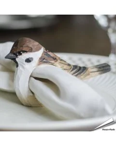 Houten Servetring Ringmus - Natuurdecoratie | Vogelhuisje.com