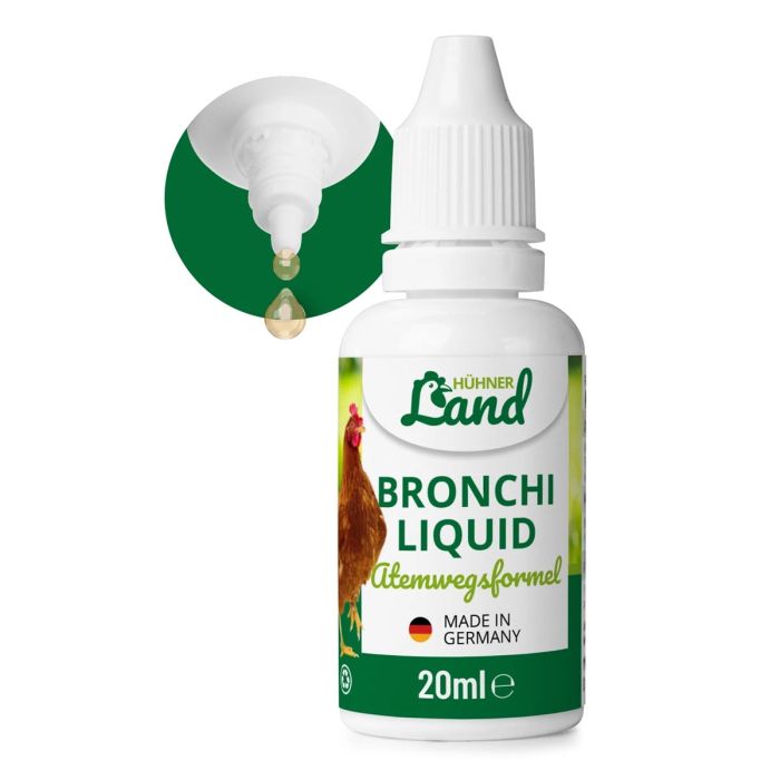 Bronchi Liquid voor vrije luchtwegen bij kippenverkoudheid en loopneuzen ✔️ Met essentiële oliën - 100% natuurlijk ✔️ Makkelijk toe te dienen ➤ Bestel online bij Vogelhuisje.com