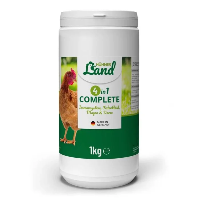 4in1 Complete voor kippen en kwartels ✔️ Ondersteunt immuunsysteem, verenpak, maag & darmen ✔️ Speciaal ontwikkeld voor pluimvee ➤ Bestel nu bij Vogelhuisje.com