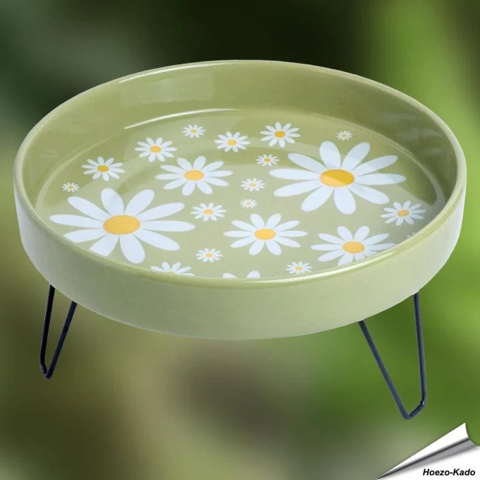 Vorstbestendige waterschaal voor tuinvogels van keramiek ✔️ Met stabiel, poedergecoat metalen standaard ✔️ Geschikt voor tuin, terras of balkon ✔️ Bestel nu op Vogelhuisje.com