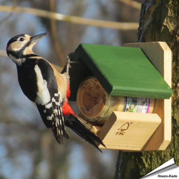 Pindakaaspothouder voor tuinvogels - Hout - www.vogelhuisje.com