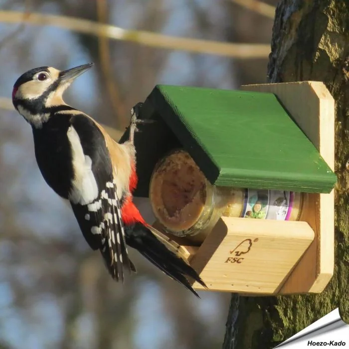 Pindakaaspothouder voor tuinvogels - Hout - www.vogelhuisje.com