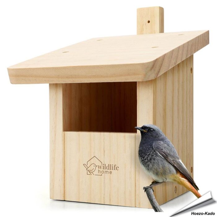 Nestkast voor roodstaartjes | Onbehandeld grenenhout | Vogelhuisje.com