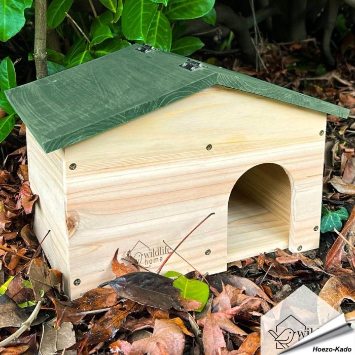 Houten Egelhuis met zadeldak | Bouwpakket | Vogelhuisje.com