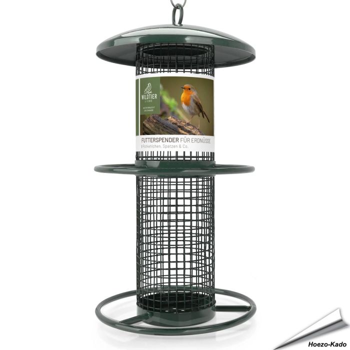 Metalen pindasilo voor tuinvogels - 260mm (groen)