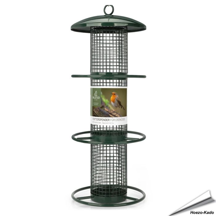 Metalen pindasilo voor tuinvogels - 350mm (groen)