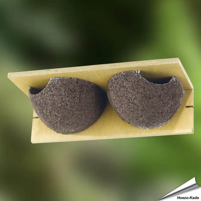 Dubbele nestkast voor de huiszwaluw ✔️ Aanbevolen door Vogelbescherming NL ✔️ FSC-gecertificeerd houtbeton / hout ✔️ Kunstnest ✔️ Koop nu bij Vogelhuisje.com