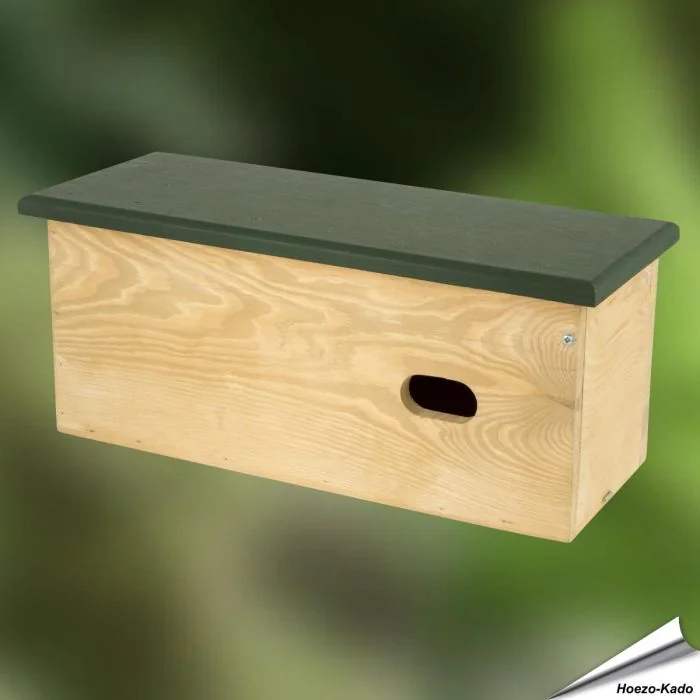 Speciale nestkast voor de gierzwaluw ✔️ Ovale invliegopening (60 x 30 mm) ✔️ FSC-gecertificeerd hout ✔️ Eenvoudig te plaatsen en reinigen ✔️ Koop bij Hoezo-Kado