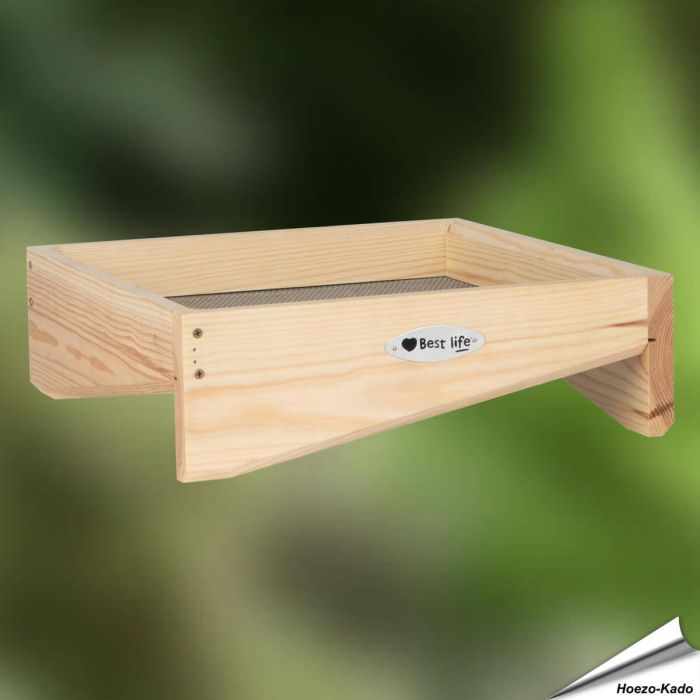 Houten grondvoedertafel voor tuinvogels