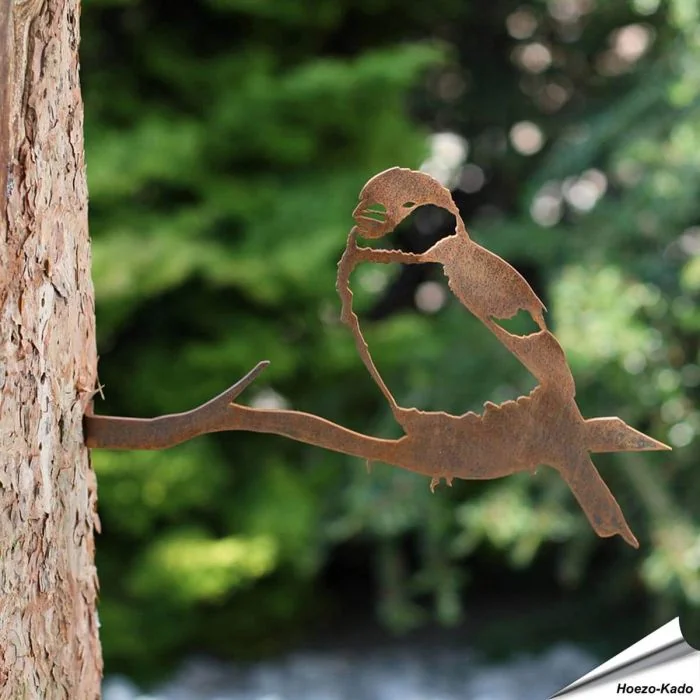 Metalen vogel - Huismus (Cor-Ten staal)