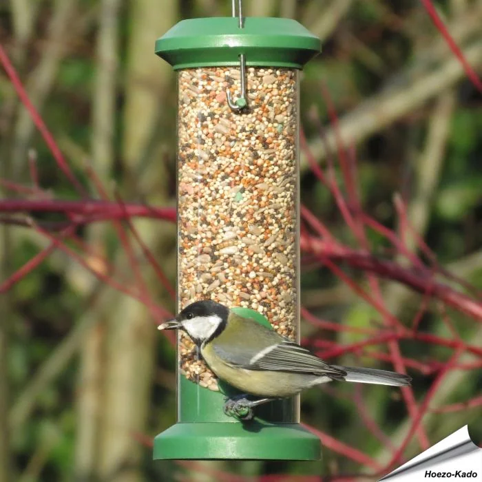 Kunststof zaadsilo voor tuinvogels (klein)