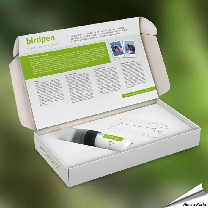 Voorkom vogelaanvaringen met de Birdpen ✔️ Onzichtbare UV-bescherming voor ramen ✔️ Eenvoudig aan te brengen ➤ Bestel nu op Vogelhuisje.com