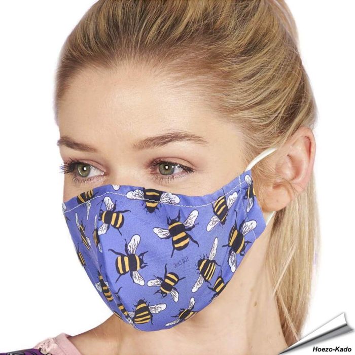 Mondkapje Bijenprint | Wasbaar - Neusstrip