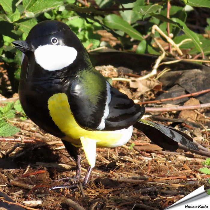 Decor Bird - Koolmees (metaal) 