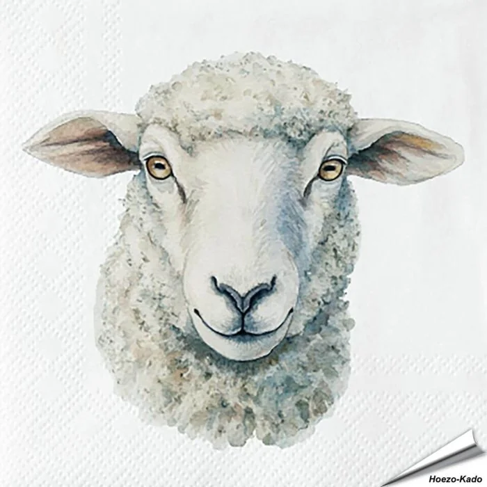 Stijlvolle servetten met een schaap (boederijdier) van Esschert Design ✔️ FSC-papier, 3-laags, biologisch afbreekbaar ✔️ Perfect voor elke tafelsetting ➤ Bestel bij Vogelhuisje.com