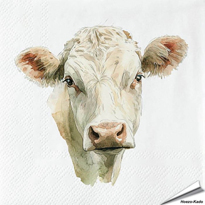Stijlvolle servetten met een koe (boederijdier) van Esschert Design ✔️ FSC-papier, 3-laags, biologisch afbreekbaar ✔️ Perfect voor elke tafelsetting ➤ Bestel bij Vogelhuisje.com