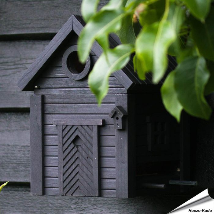 Multiholk Carbon Black voederhuis en nestkast | Vogelhuisje.com