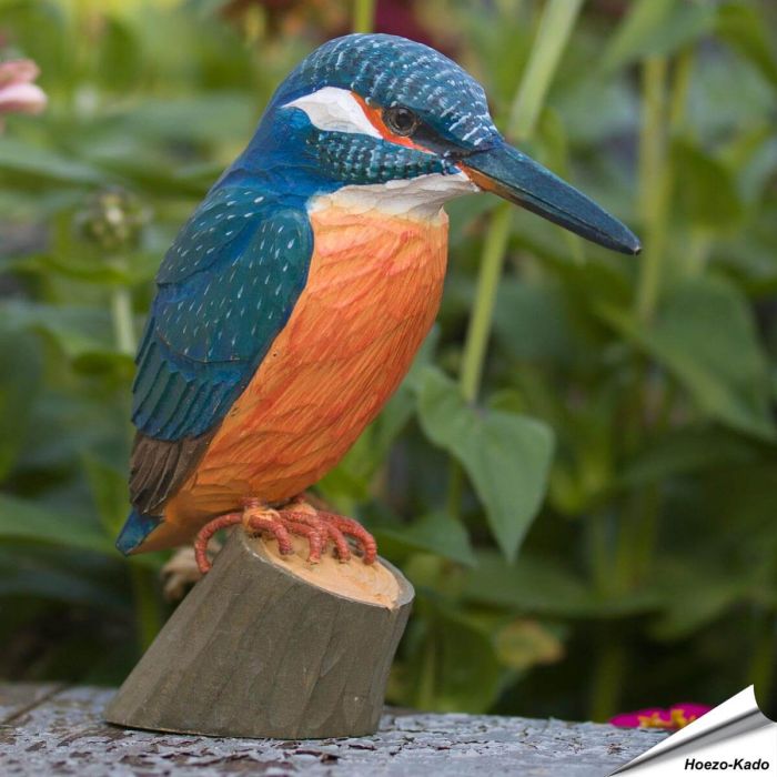 DecoBird - IJsvogel | Houtgesneden vogel | lindenhout