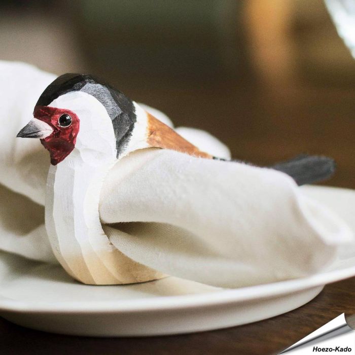 Handgemaakte houten Servetring Putter - Kleurrijke Tafeldecoratie | Vogelhuisje.com