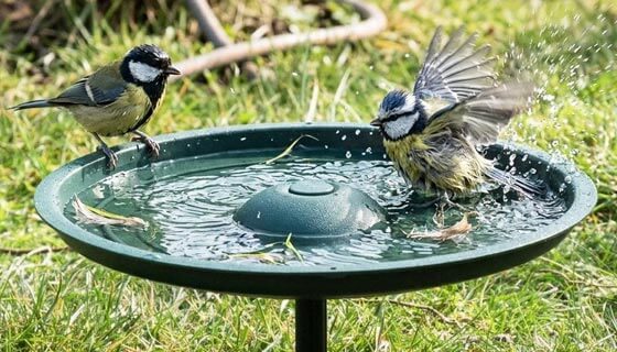 Vogelbaden met drink- en badwater